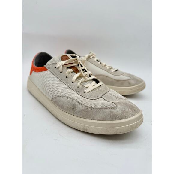 OluKai Men’s Punini Casual Sneakers Off White / Molten Orange Size 9.5 main image 5